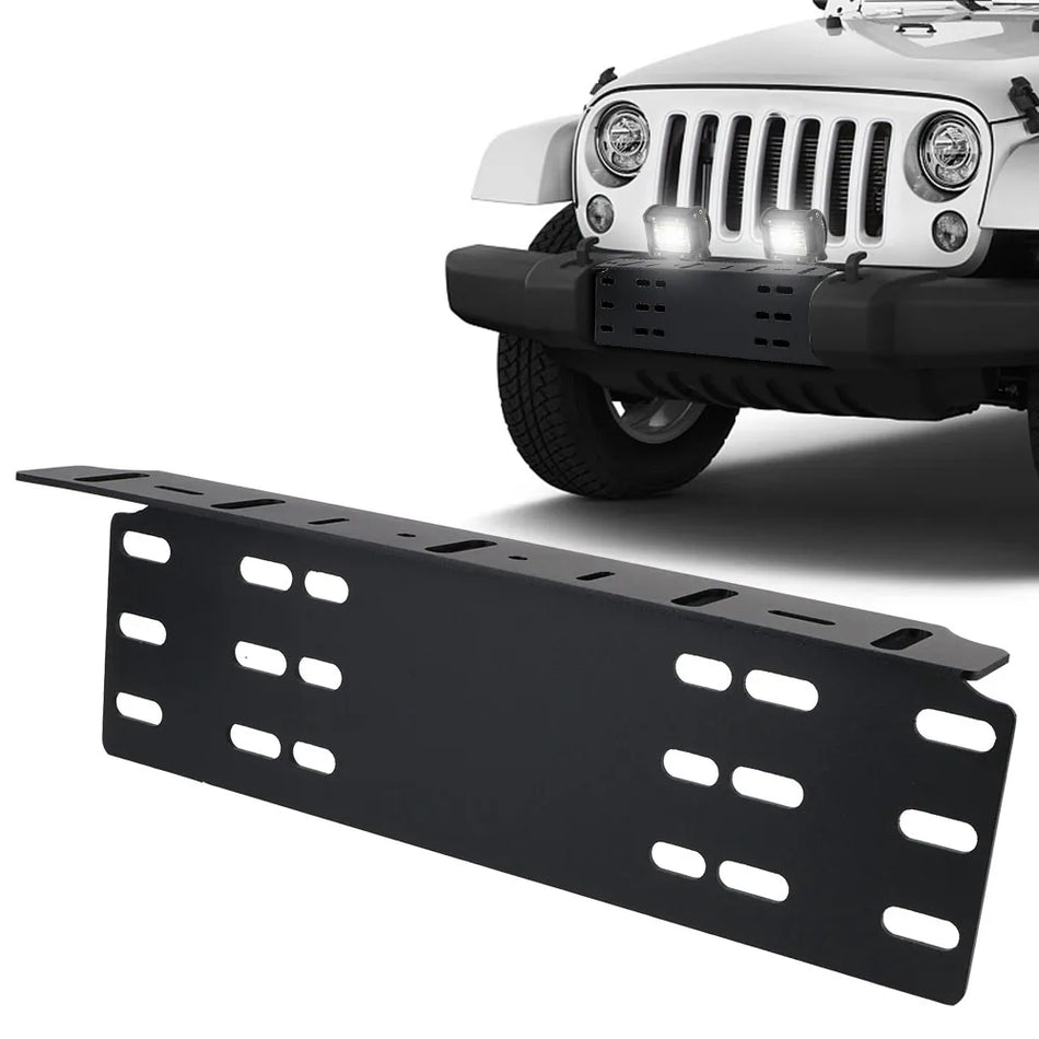 Lampes de travail LED tout terrain 4x4 en alliage d'aluminium avec support de plaque d'immatriculation