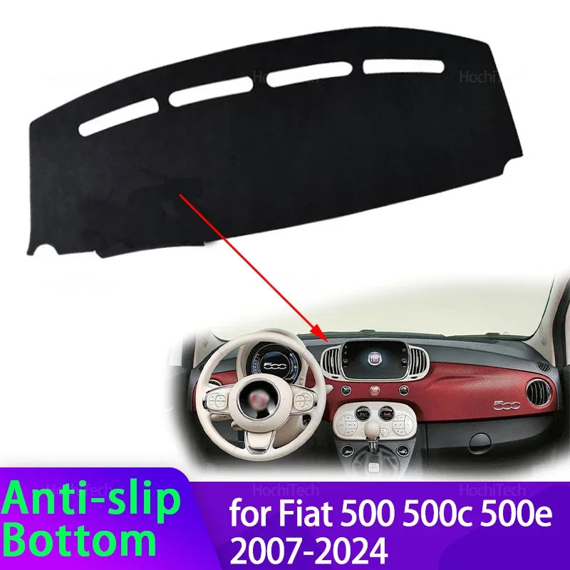 Kojelaudan peite Liukumaton Auringonsuojamatto Fiat 500 500c 500e