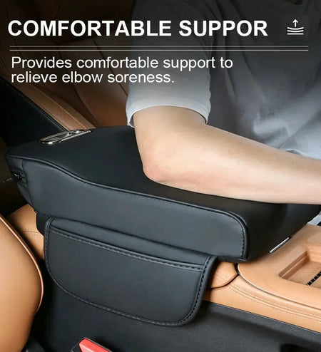 Vtear Universal Car Armrest Pad Heightening Cushion Elbow Support With Side Storage Pockets PU Memory Foam Interior Accessories by InterCyprus Trading Ltd