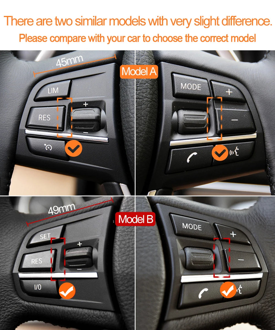 Steering Wheel Control Button Set for BMW F30 F36 F10 F11 Durable PC and ABS Construction