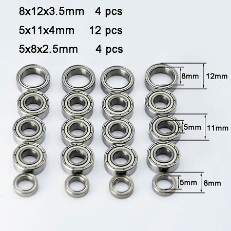 20pcs Metal Sealed Bearing Kit for Tamiya TT01 &ndash; Durable CHINA