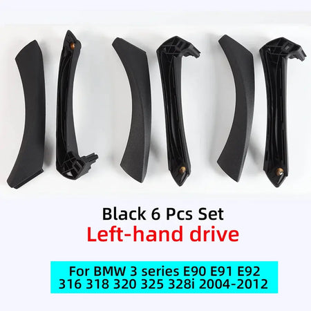 6 Pcs Set Interior Door Handles with Cover Trim Gray Beige Black for BMW 3 Series E90 E91 E92 316 318 320 325 328i 330 335 by InterCyprus Trading Ltd