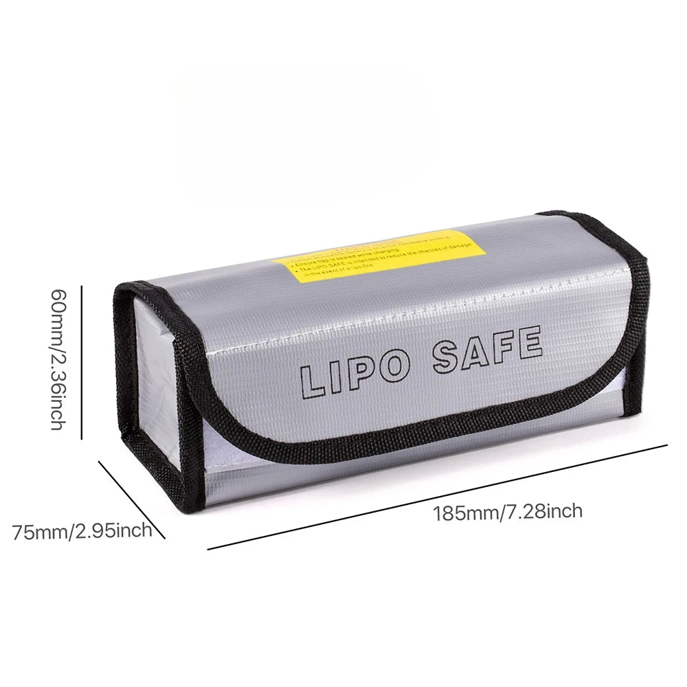 RC LiPo Battery Fireproof Storage Bag &ndash; Explosion Proof 185 x 75 x 60mm