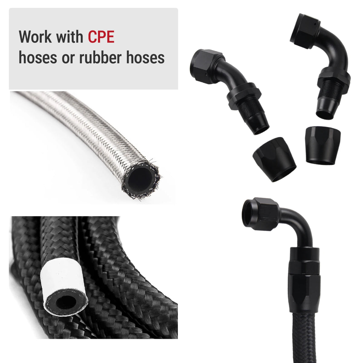 Stainless Steel Braided Fuel Hose With CPE Rubber Core AN4 AN6 AN8 by InterCyprus Trading Ltd