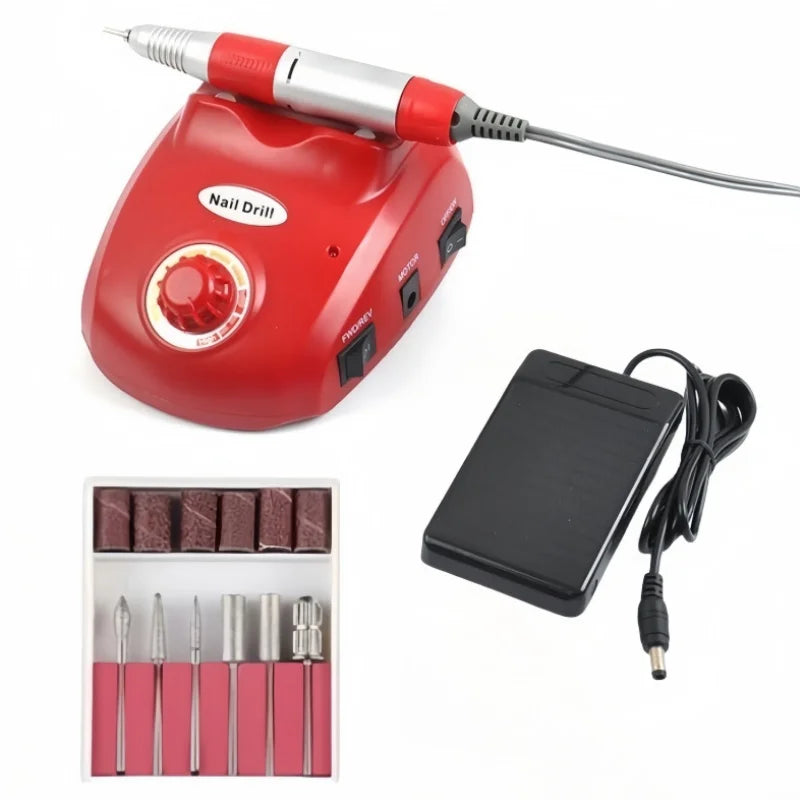 Electric Nail Drill Kit &ndash; Includes Sanding Pads And Bits 220V EU