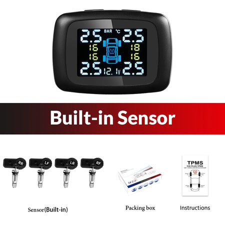 ACCEO Car TPMS 4 External Sensors - Real-Time USB Display K06P-Built-in