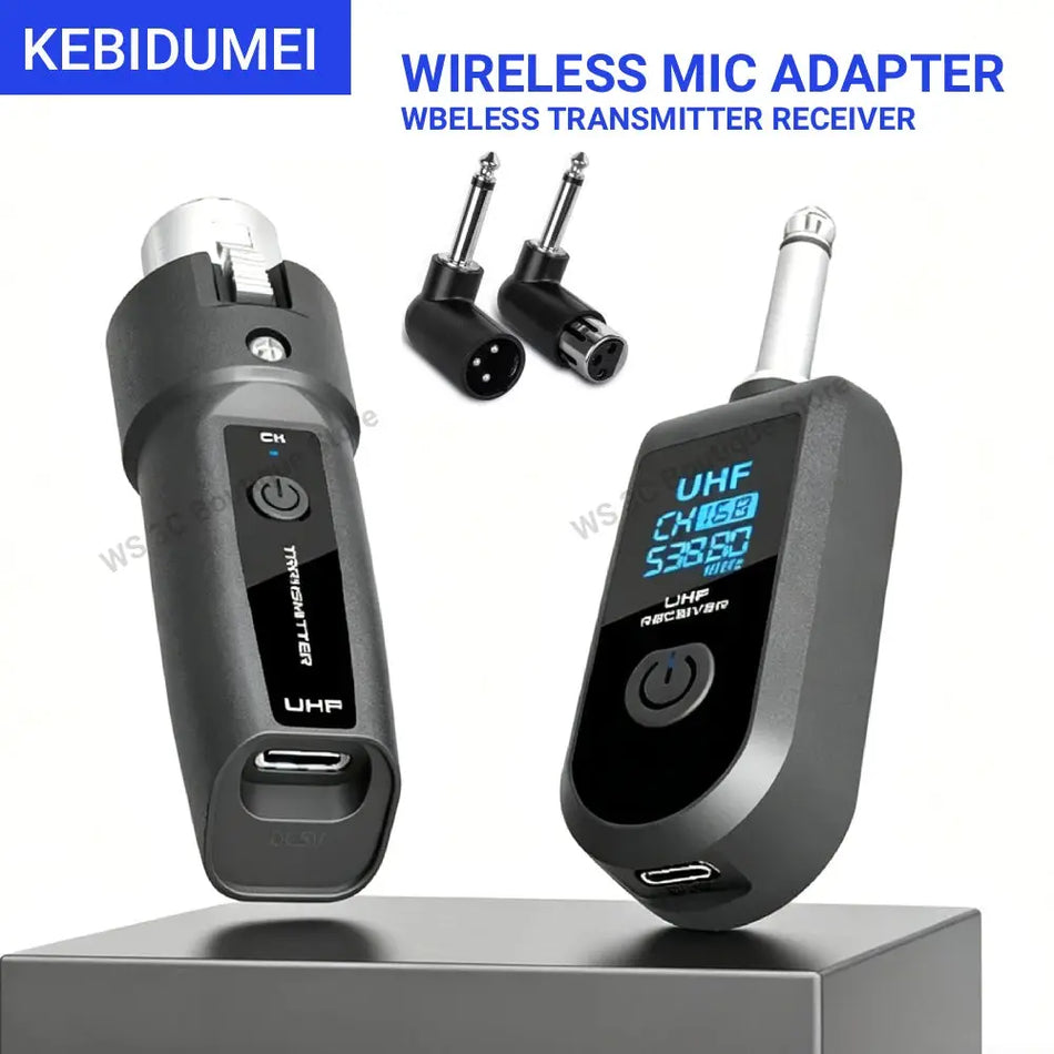KEBIDUMEI UHF Wireless Microphone XLR Transmitter Receiver Wired To Wireless System for Audio Mixer Dynamic Mic Electric Guitar by InterCyprus Trading Ltd