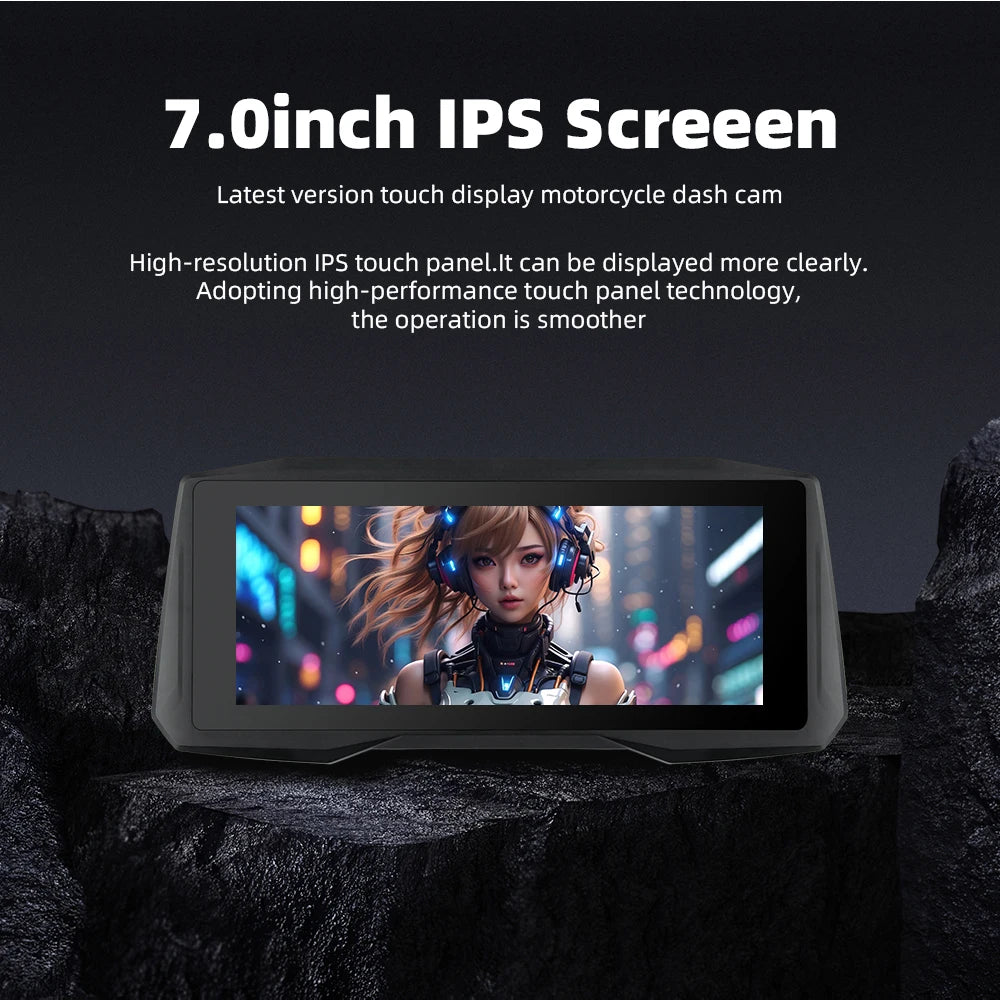 EKIY 7 Inch Wireless CarPlay Moto Android Auto &ndash; Portable Digital Motorcycle GPS Navigation