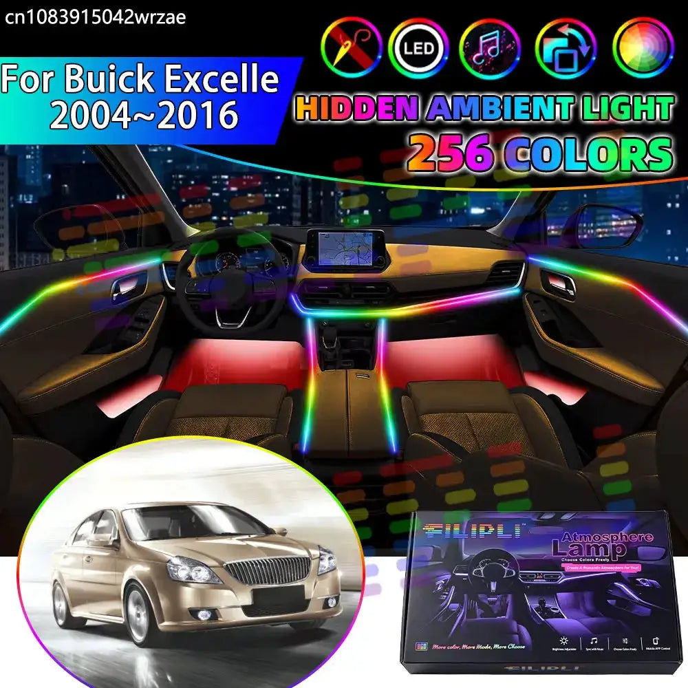 For Buick Excelle 2004~2016 MK1 2005 RGB Car Interior Ambient Lights Strips Breathing Lighting Kit App Control LED strips Auto by InterCyprus Trading Ltd