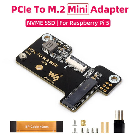 PCIe To M.2 Mini Adapter &ndash; High-Speed NVMe Support for Raspberry Pi 5