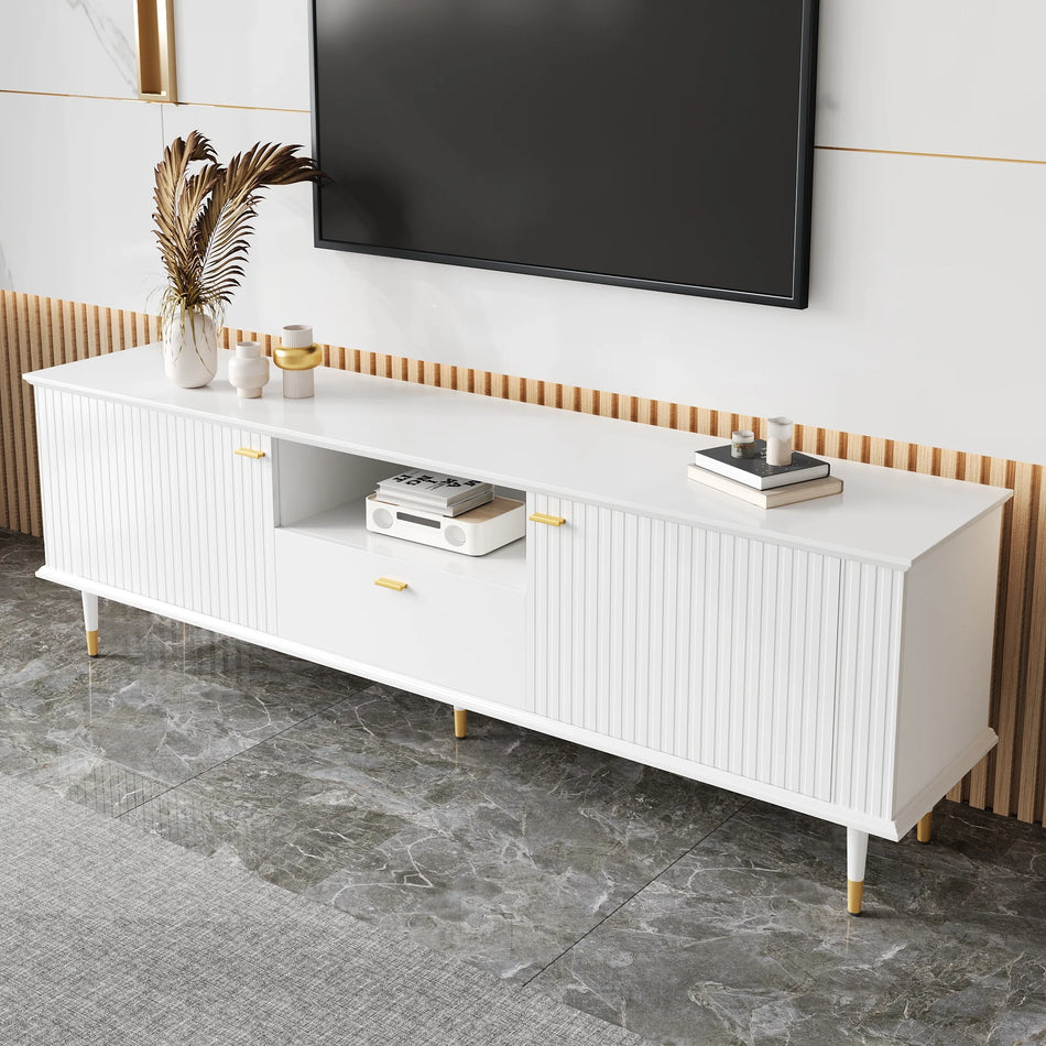 Mueble de TV Compartimentos Cajones Bisagras de Cierre Suave Lacadas