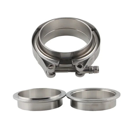 CNC Stainless Steel V-Band Exhaust Clamp Flange Kit With Male Female Ends by InterCyprus Trading Ltd