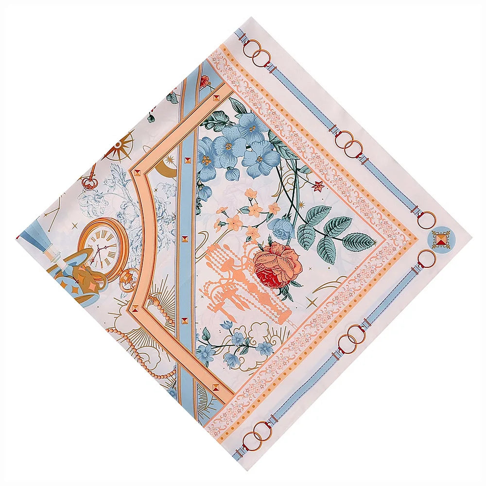 POBING Silk Scarf &ndash; Luxurious Back Garden Print