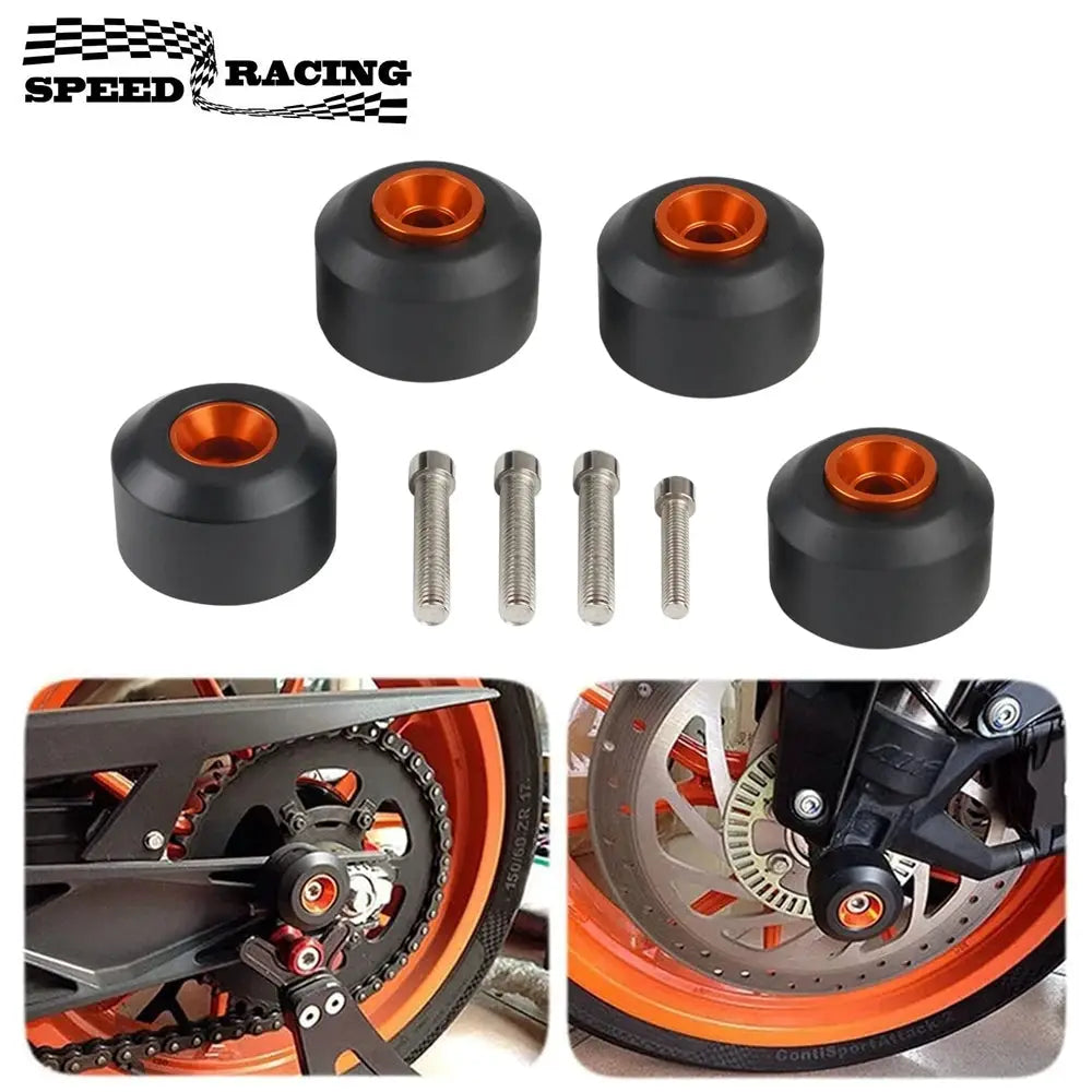 4Pcs Motorcycle Front&Rear Fork Wheels Frame Slider Crash Protector For KTM Duke RC 125 200 390 by InterCyprus Trading Ltd