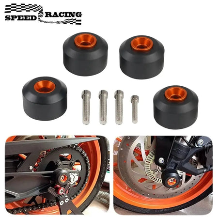 4Pcs Motorcycle Front&Rear Fork Wheels Frame Slider Crash Protector For KTM Duke RC 125 200 390 by InterCyprus Trading Ltd