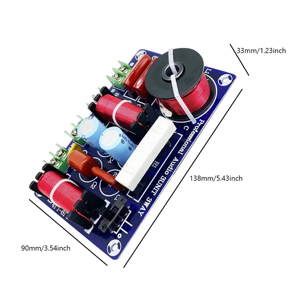 250W 3 Way Treble Mid Bass HiFi Speaker Crossover Module