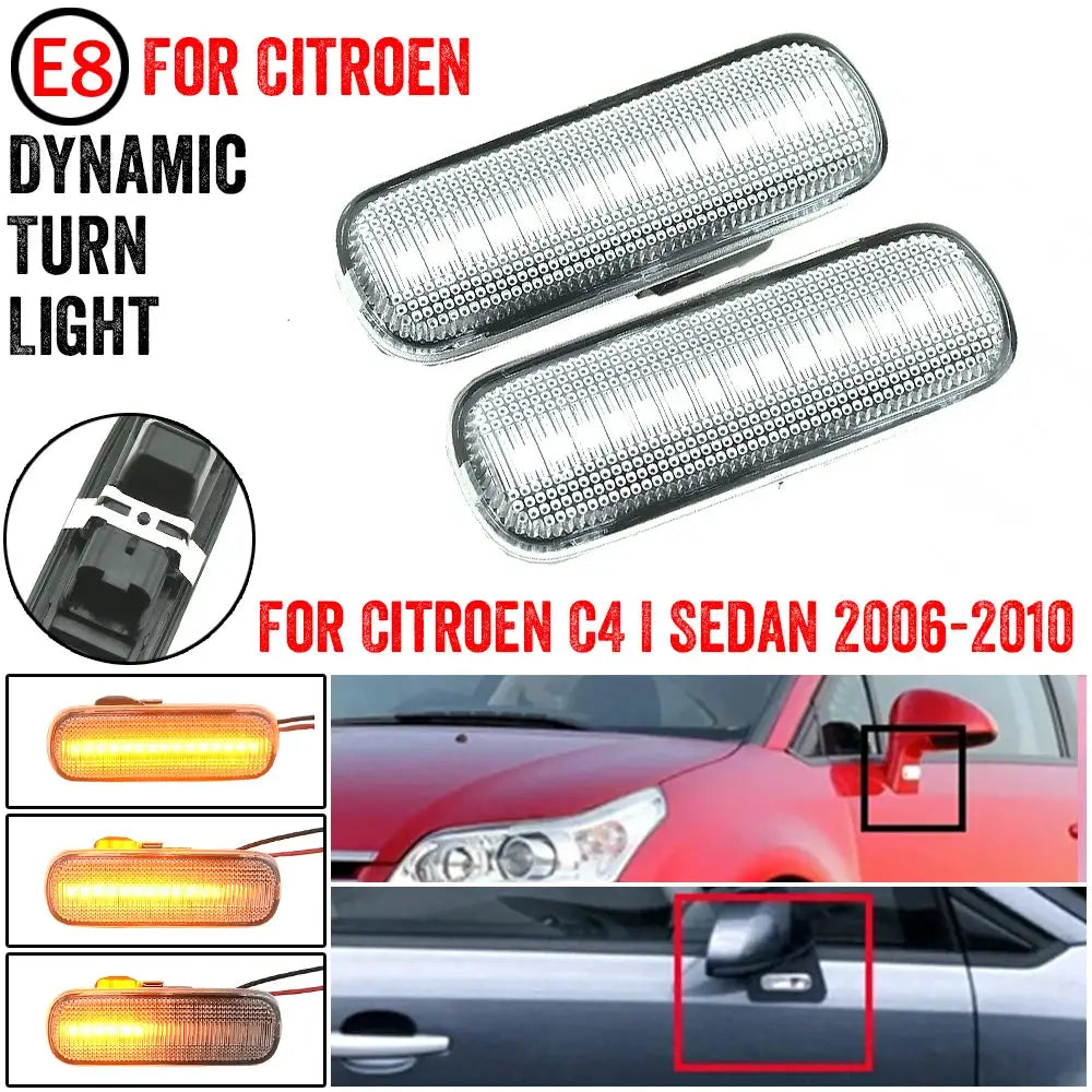 LED Dynamic Side Mirror Turn Signals for Citroen C4 MKI 2006-2010 by InterCyprus Trading Ltd