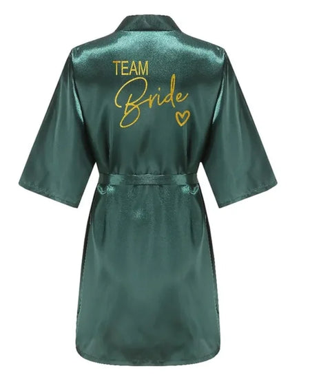 Team Bride Satin Robe - Elegant Silk &amp; Polyester Robe for Women