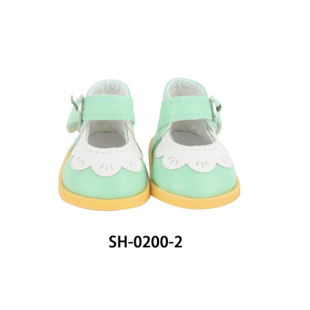 Charming 5.5CM PU Leather Mini Doll Shoes with Heart Bow for 14-Inch Dolls SH-0200-2