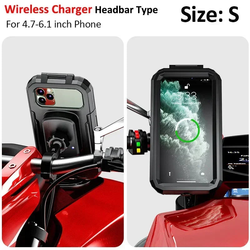 Motorcycle Wireless Charger Holder QC3.0 &ndash; Waterproof Mount S Wireless Handlebar