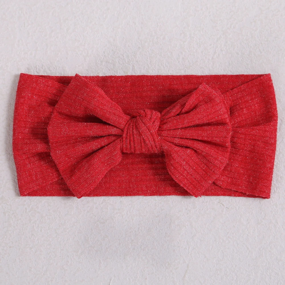A&amp;A Knit Bow Baby Headbands - Soft Nylon Hair Accessories for Girls (21 Colours) 9674-22