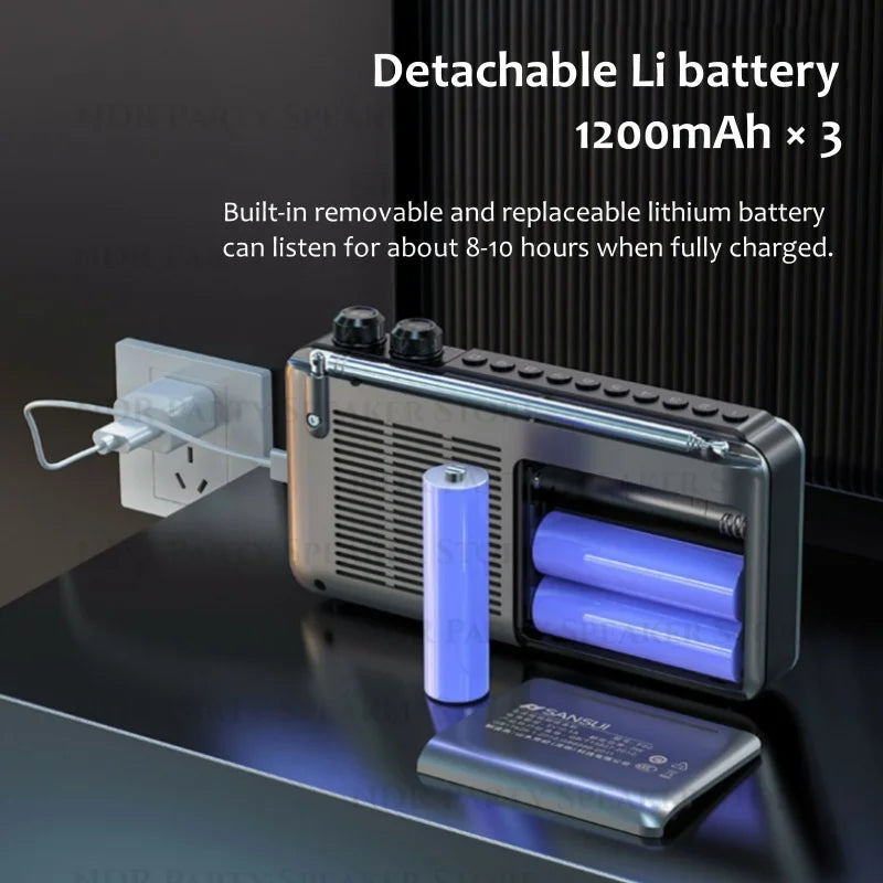 F50 Portable Rechargeable Radio &amp; Bluetooth Speaker with Video Player