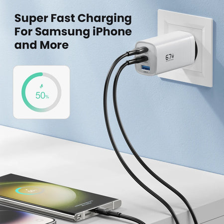 ASOMETECH 67W GaN Fast Charging Charger &ndash; High-Speed Power Delivery