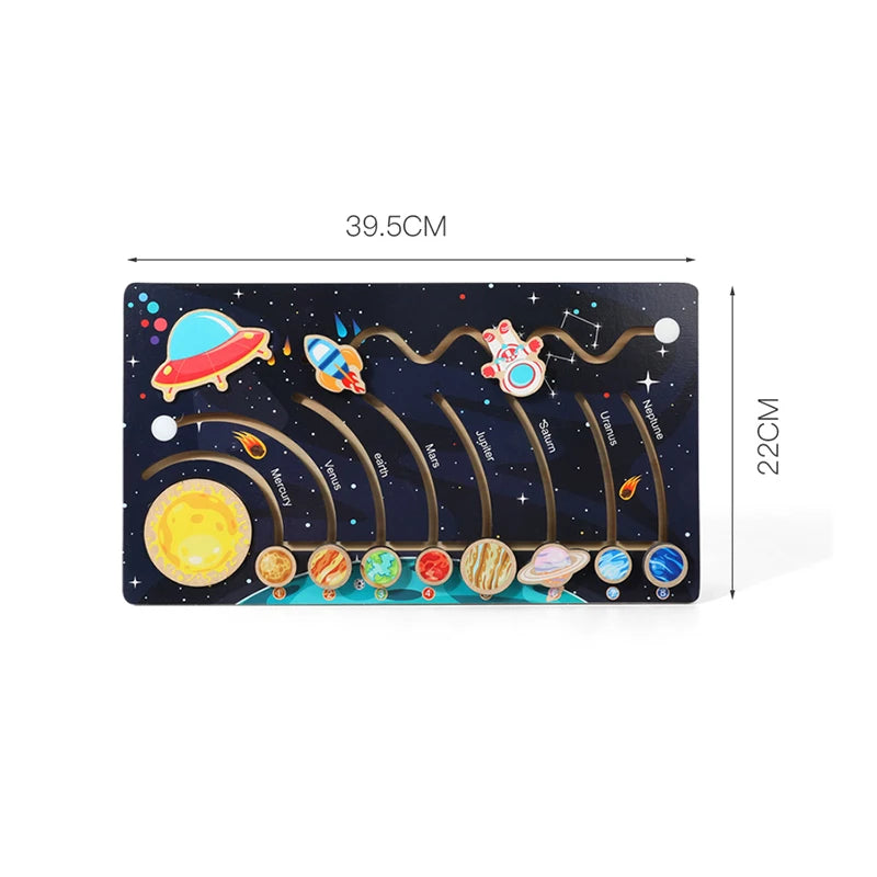 Wooden Solar System Puzzle &ndash; Educational Space Learning Toy