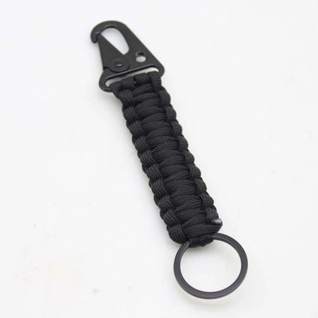 Paracord Keychain Ring Survival Kit &ndash; Eight Color Options Black