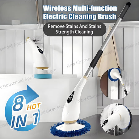 New 8-in-1 Electric Cleaning Brush - Wireless Telescopic