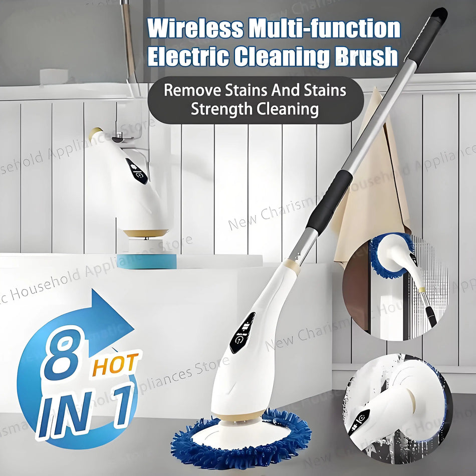 New 8-in-1 Electric Cleaning Brush - Wireless Telescopic