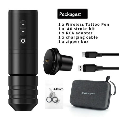 Ambition Ninja Pro Wireless Tattoo Machine &ndash; Battery 2400mAh Black Mini2 battery