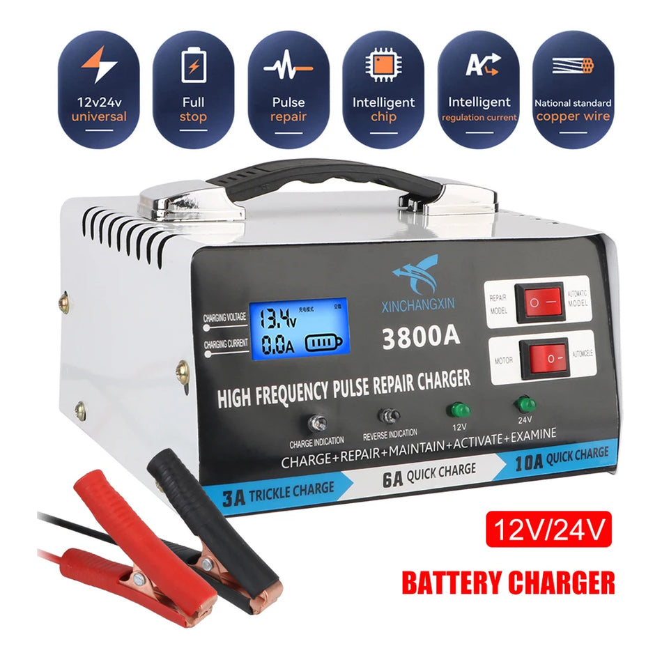 Nabíječka baterií 24V 12V s pulzní opravou, 300W pro auto, nákladní vůz