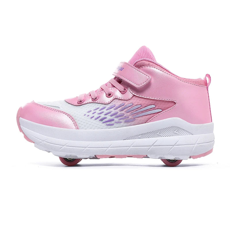 HKFIC Children&rsquo;s Roller Skating Shoes &ndash; Breathable and Detachable pink / EU40