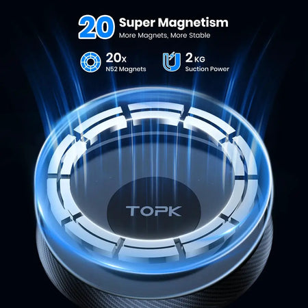 TOPK Magnetic Car Phone Holder Mount For Magsafe IPhone15 Pro Max Single-Hand Operation Metal Hook Magnetic Phone Holder for Car by InterCyprus Trading Ltd