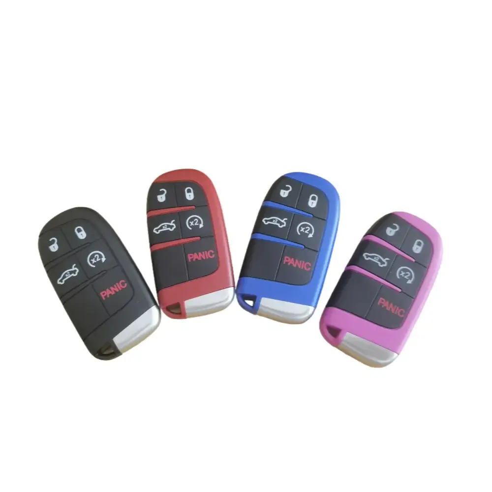 Pink Color Car Smart Remote Key Shell Casing for Dodge SRT 5 Button with Uncut Emergency Insert Key with Logo by InterCyprus Trading Ltd