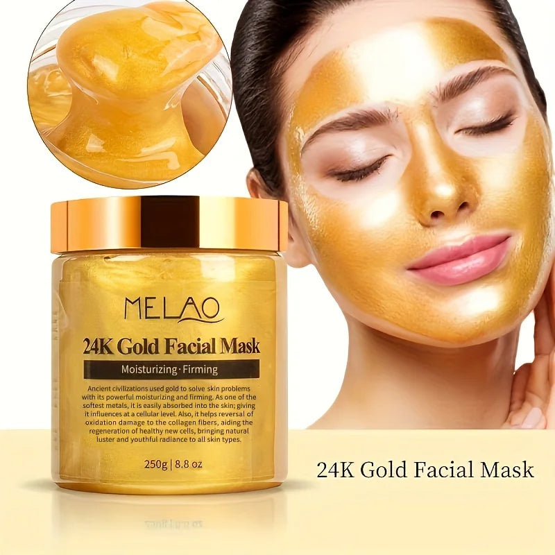 MELAO 24K Gold Face Mask - Anti-Aging, Moisturizing, Collagen Enriched
