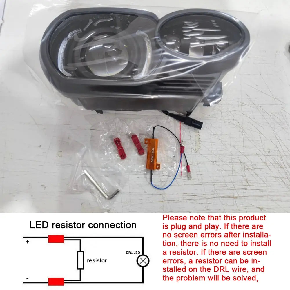 Motorcycle LED Headlight Upgrade Replacement Headlamp with DRL for BMW K1200R 2005~2009 K1300R 2010~2013 by InterCyprus Trading Ltd