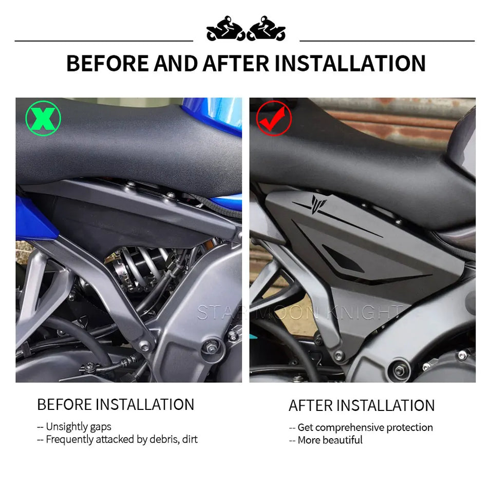 Yamaha MT-09 Alumiininen Täytepaneelisetti Kehyksen Sivupaneeleille, Suojatut Koristekannet