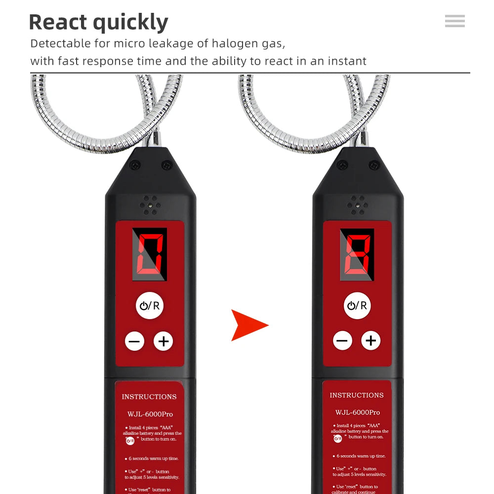 WJ-6000Pro Halogen Leak Detector &ndash; LED Light For HVAC