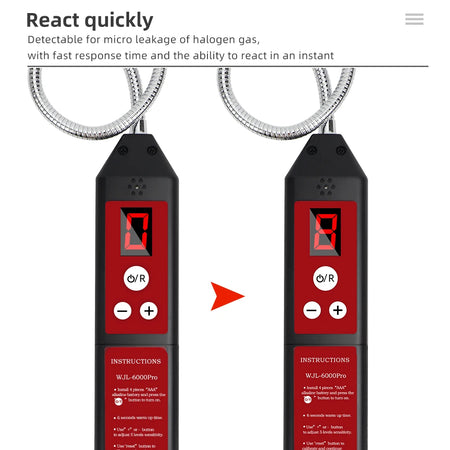 WJ-6000Pro Halogen Leak Detector &ndash; LED Light For HVAC