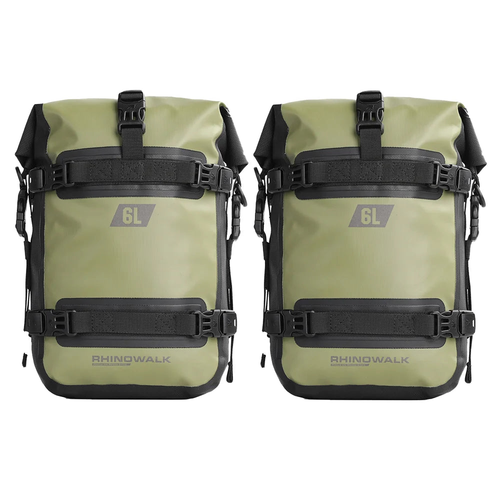 Rhinowalk Motorcycle Crash Bar Bag &ndash; 100 Percent Waterproof Design Green-2pcs / CHINA