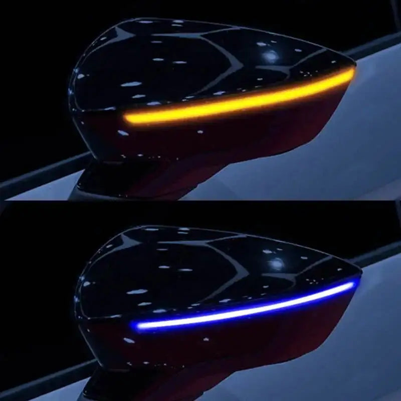 Smoked Black Yellow Streamer Turn Signal Mirrors For SEAT Blue-Yellow