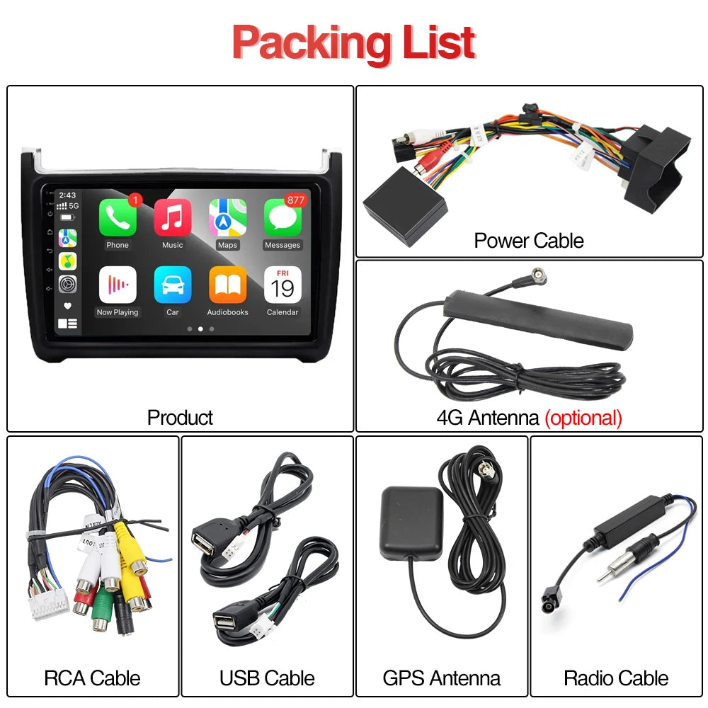 9Inch Car Radio CarPlay Android Auto &ndash; Bluetooth WiFi