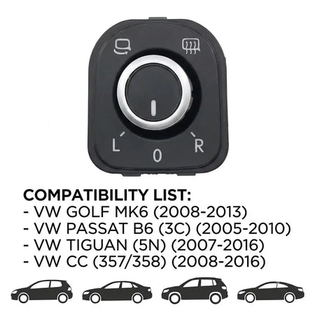 Mirror Control Switch For VW Golf Jetta Mk5 Mk6 CC Passat B6 by InterCyprus Trading Ltd
