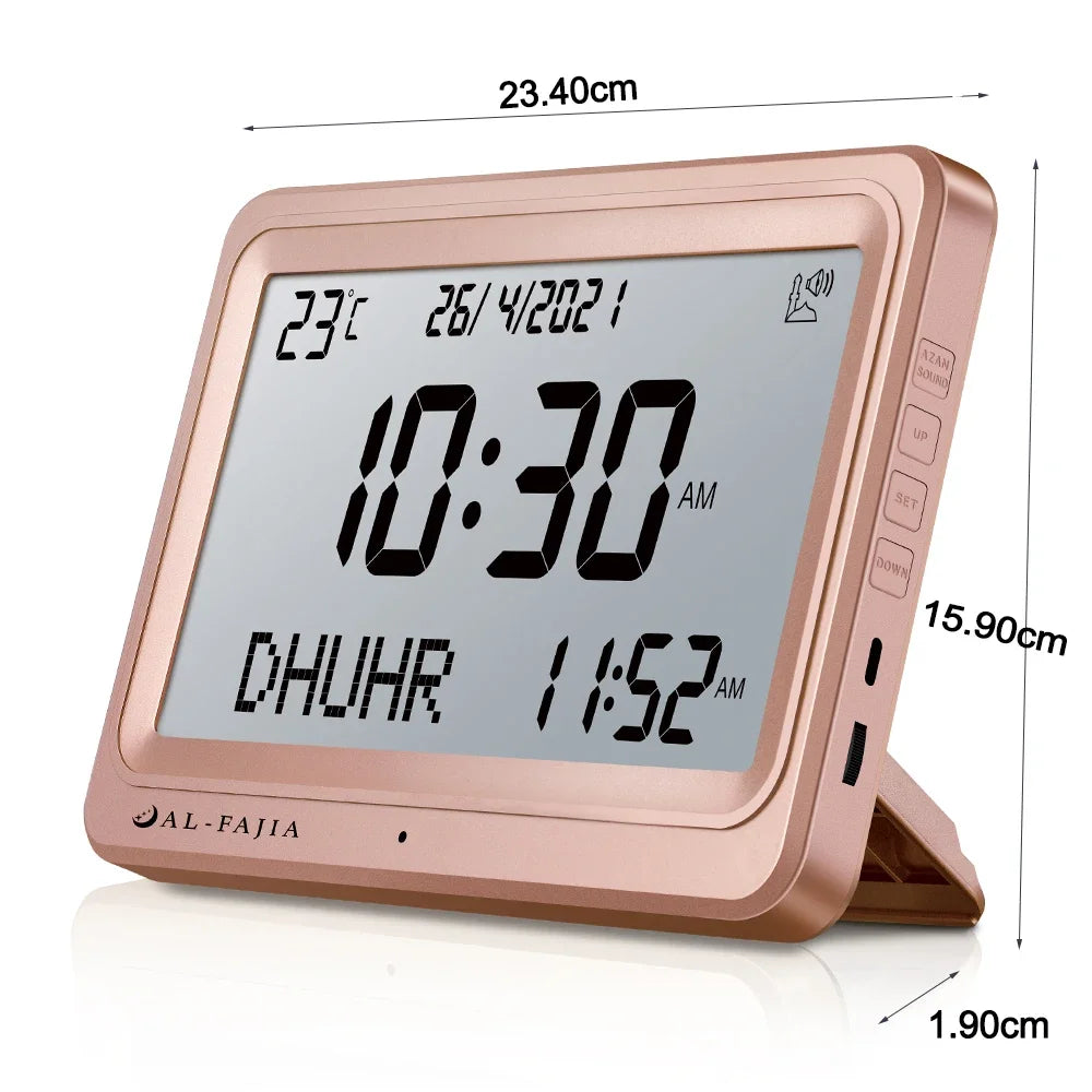 Larger LCD Azan Clock &ndash; Multi-Language Prayer Alerts