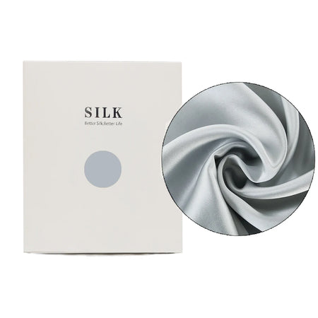 NoEnName_Null 100% Pure Real Silk Pillowcase &ndash; Soft Breathable Comfort for Hair and Skin Silver / 51x66CM / CHINA