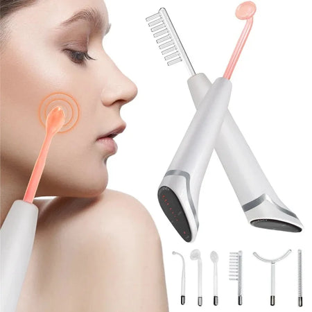 Newest 6 In 1 Spark Electrodes High Frequency Wand &ndash; Glow