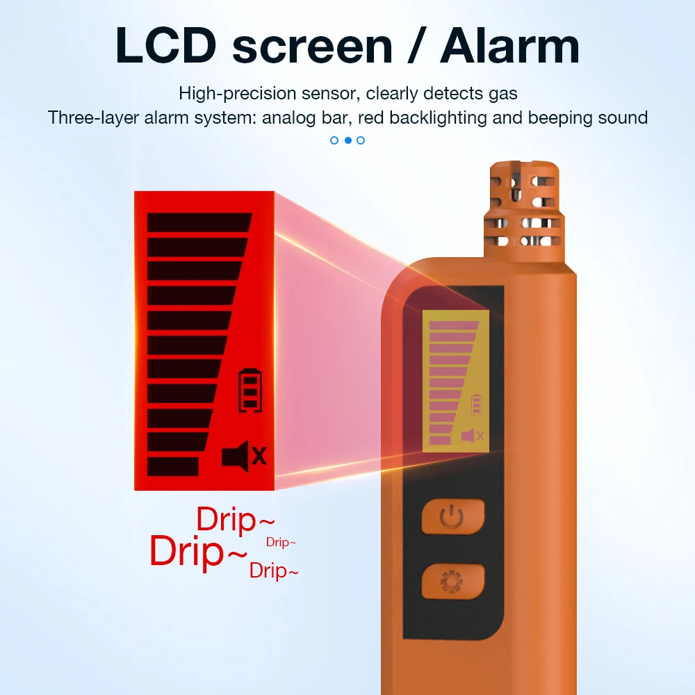 QTX-1 Portable Combustible Gas Leak Detector &ndash; LCD Display