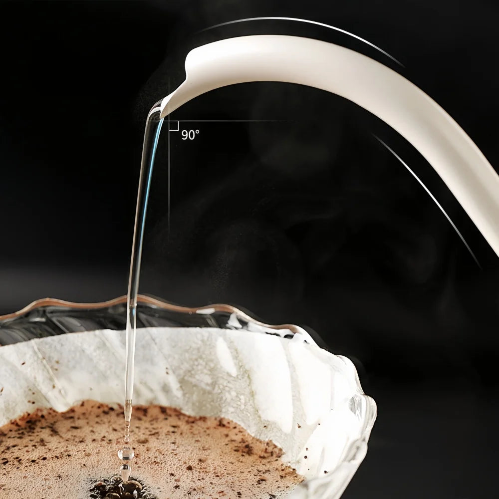 Hand Brewed Coffee Pot &ndash; Premium 304 Stainless Steel with Wooden Handle